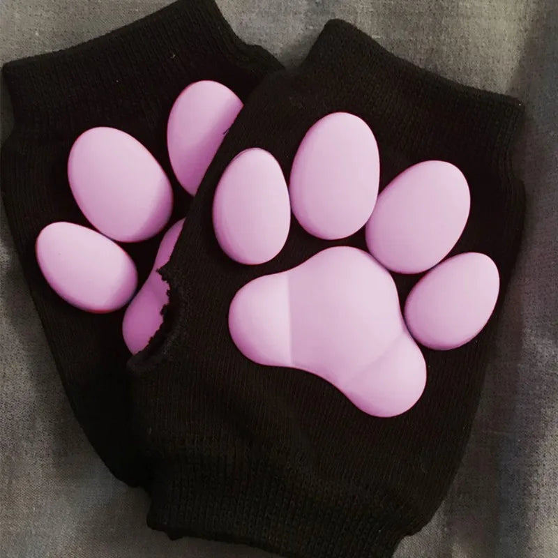 Dospita Super Soft Cat Claw Sleeve 3D Solid Meat Pad Cat Claw Gloves European American Fasion Style Elastic Breathable Cosplay Mittens