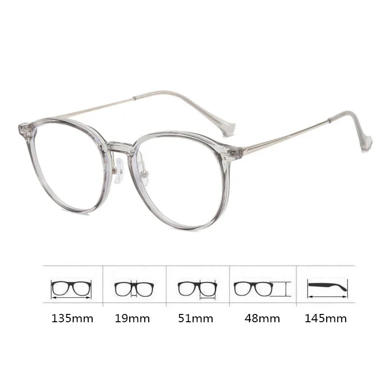 Dospita Korean TR90 Round Glasses Frame Girl Ins No Makeup Plain Glasses Men Light Eyewear Cute Decorative Computer Glasses