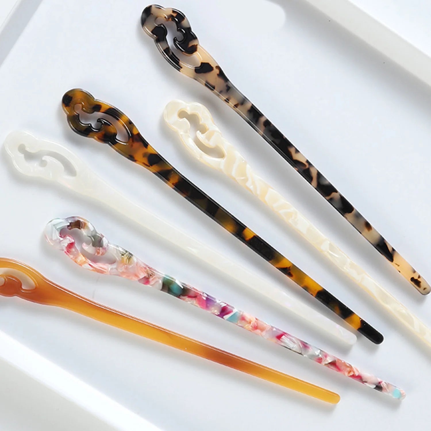 Dospita Chinese Style Hair Sticks Vintage Acetate Resin Chopstick Women Hairpins Hair Clip Pin Headwear Wedding Hair Jewelry Accessories