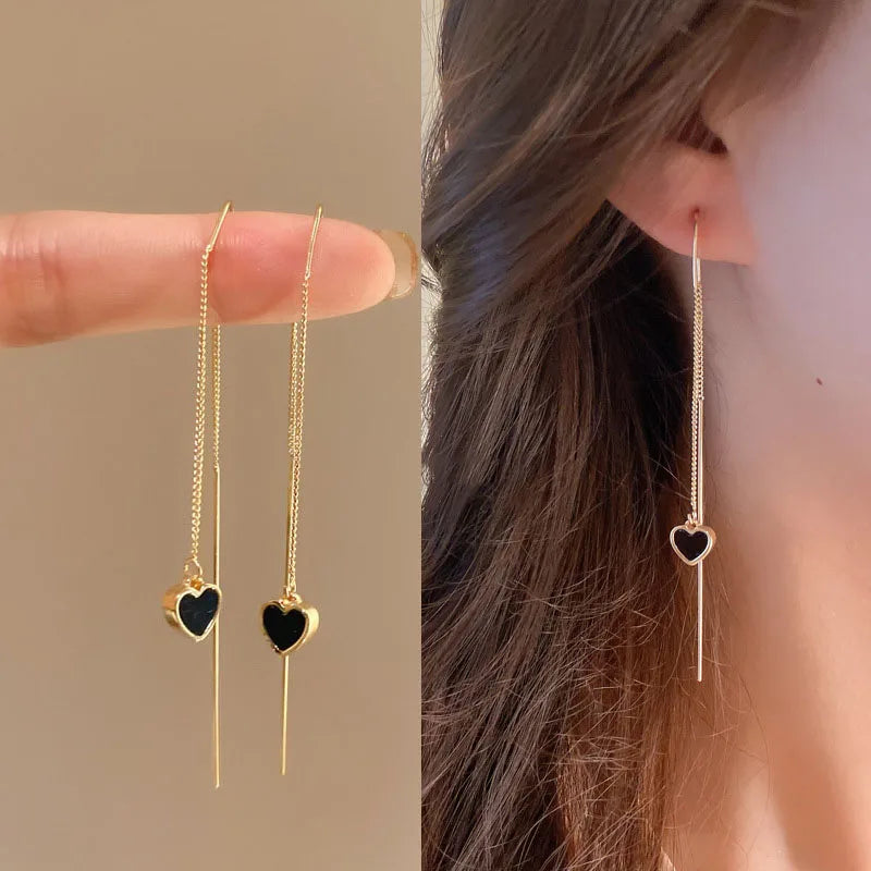 Dospita  -  New Elegent Butterfly Long Tassel Ear Line Dangle Earrings For Women Korean Sweet Temperament Pearl Drop Earrings New Jewelry