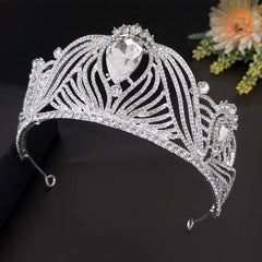 Dospita Wedding Crown Tiaras Bridal Headwear Hair Jewelry Rhinestone Headpiece Princess Headdress for Women Wedding Hair Accessories