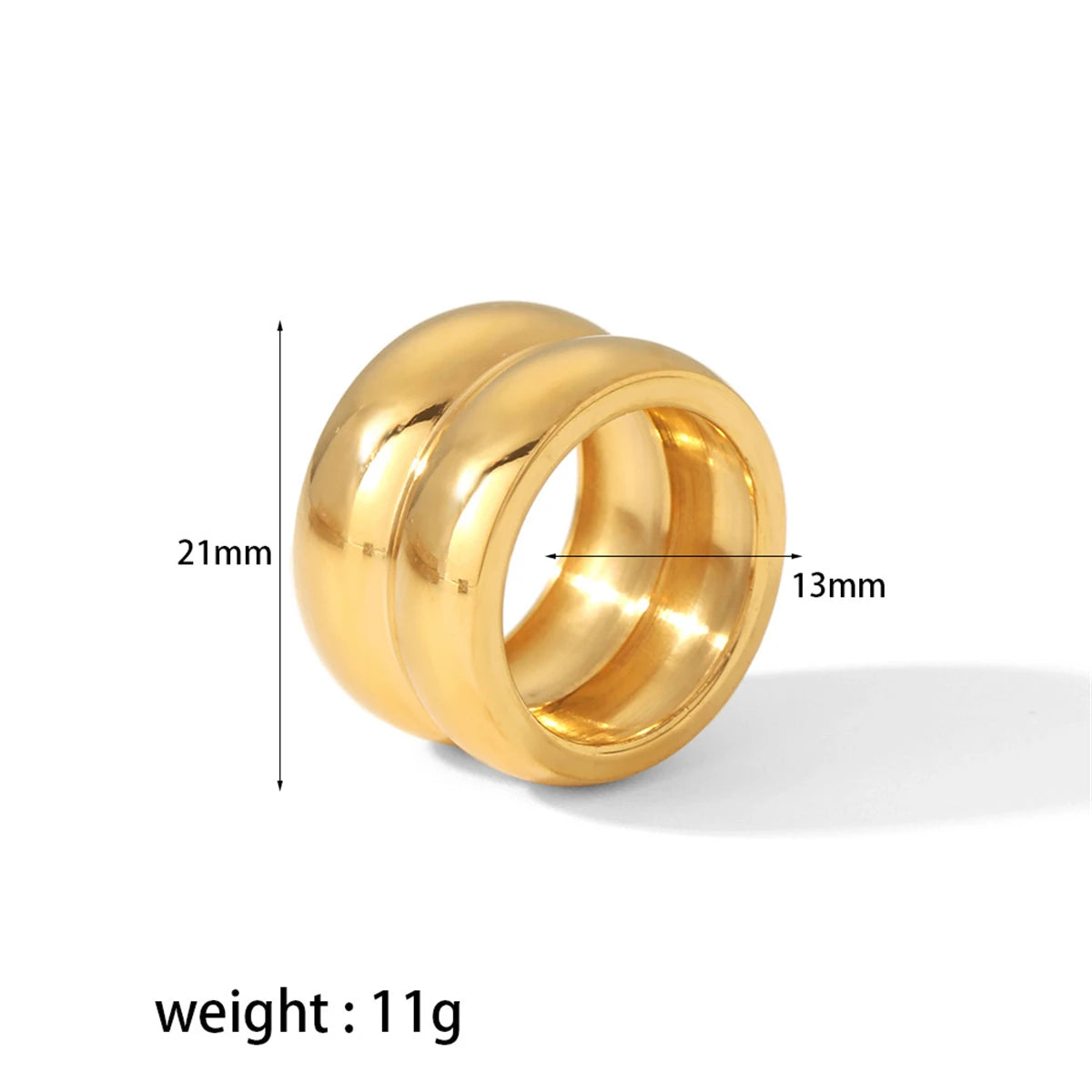 Dospita Vintage Plated Stainless steel double layer Rings for Women Men fashion Jewelry Gift