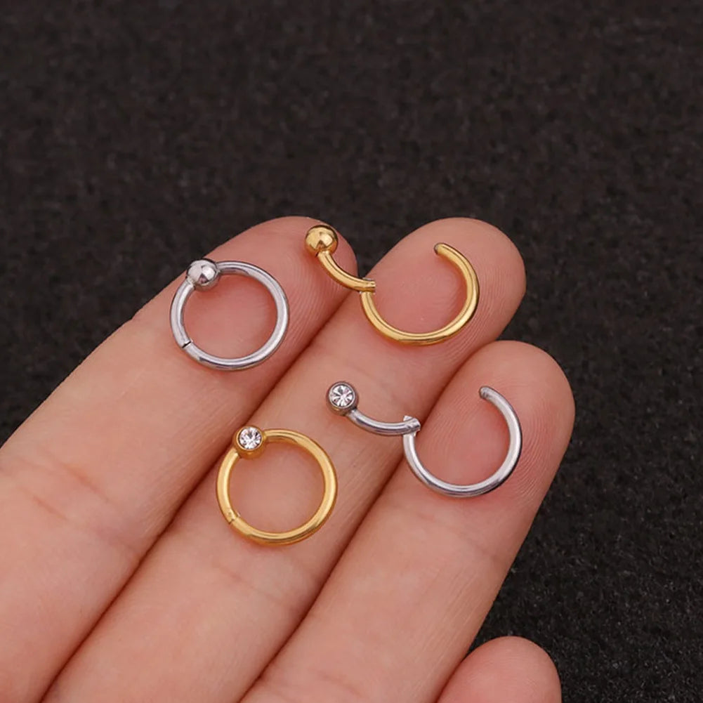 Dospita Fashion Surgical Steel Nose Hoop Nose Ring Stud Punk Style Body Piercing Jewelry Nose Lip Cartilage Tragus Helix Ear Piercing