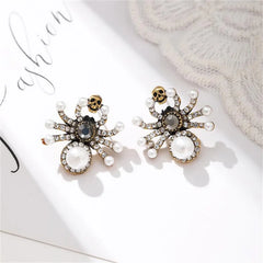 Dospita  -  Retro Style Spider Pearl Zircon Earrings For Women Halloween Party Jewelry Gift Accessories