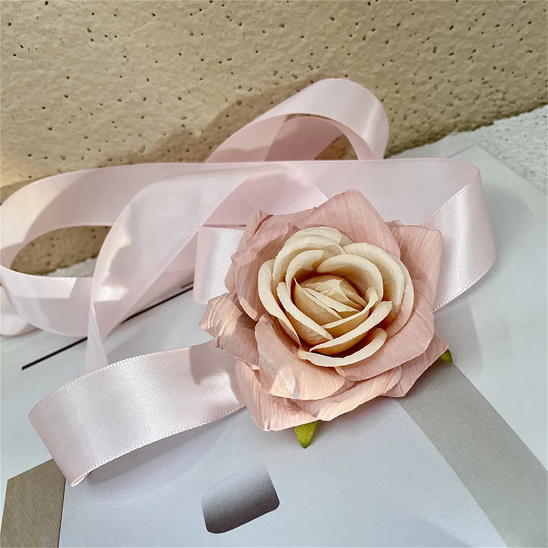 Dospita Fashion Wear Hair Streamers Romantic Elegant Clavicular chain Choker Necklace Hair Band Rose Ribbon Necklace Hair Accessories