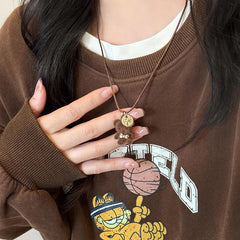 Dospita  -  Cute Plush Teddy Bear Sweater Chain New Niche Design Autumn and Winter Long Versatile Fun Cartoon Necklace for Women Girl