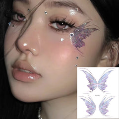 Dospita  -  3D Fairy Butterfly Wings Shiny Tattoo Sticker Waterproof Eyes Face Body Art Fake Tattoos For Women Makeup Dance Music Festival