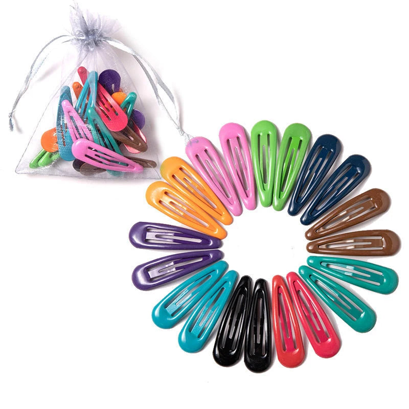 Dospita  -  10/40Pcs Colorful Hair Clips For Women Girls Fashion Solid Kids Hair Accessories Snap Metal Barrettes Hairpins Clip Bobby Pin