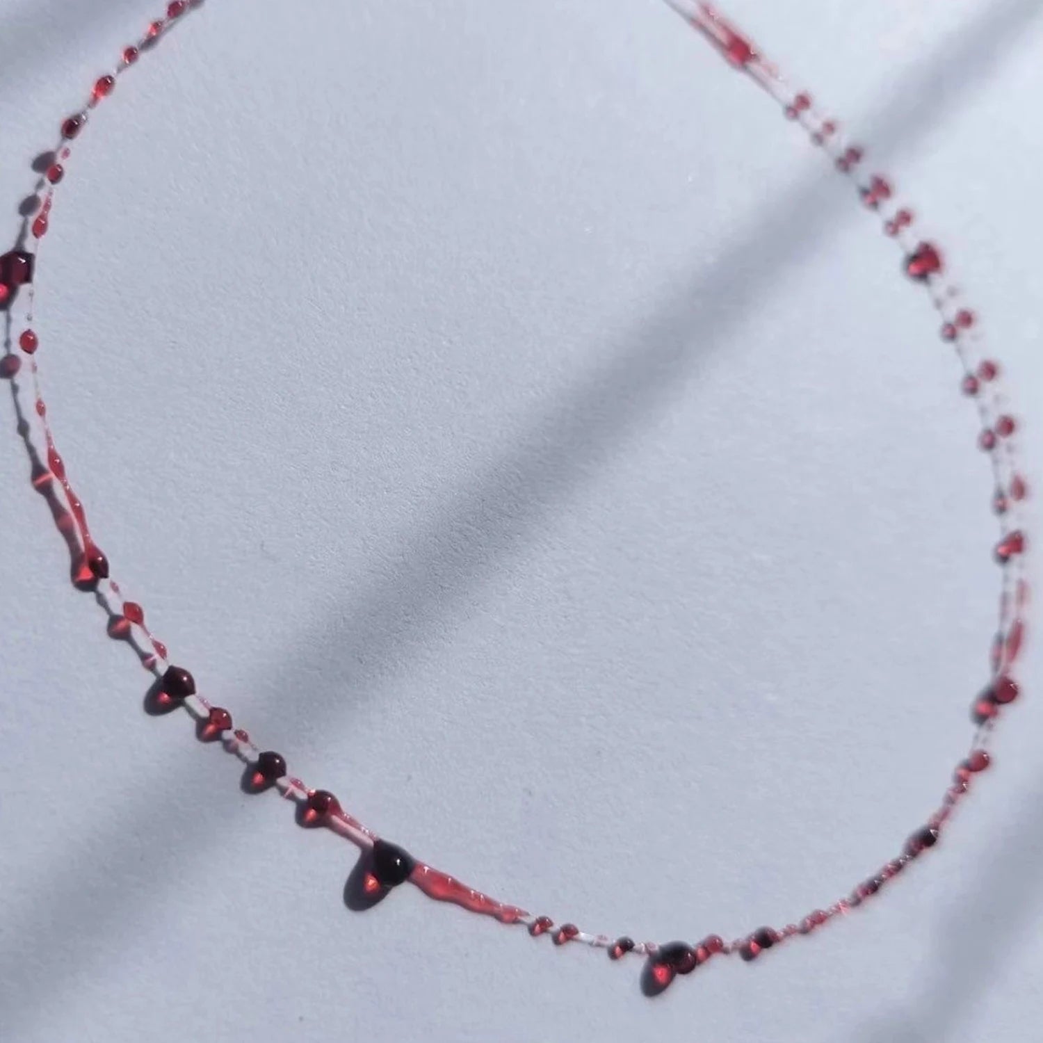 Dospita Blood Bracelet Blood Drop Bracelet  Blood Bead Double Layer Bracelet Adjustable Ins Niche Design Does Not Fade Necklace