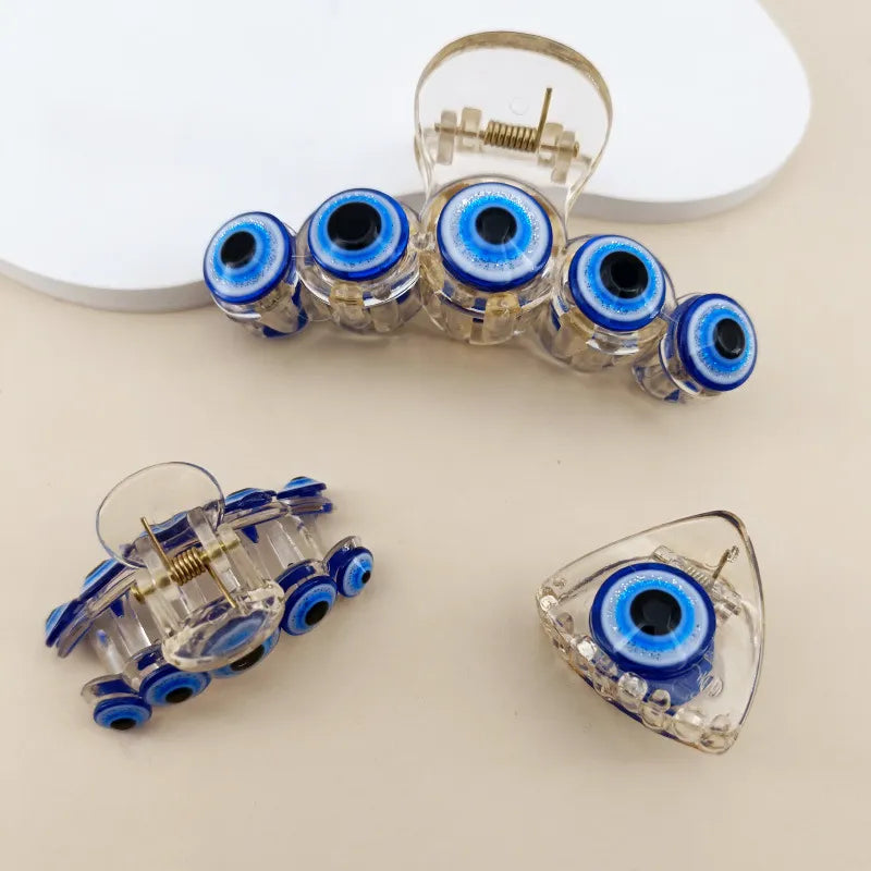 Dospita Evil Eye Blue Eye Hair Claws Fashion Hair Clips for Women Türkiye Eyes Claw Clip Large Medium and Small Headwear Accessories