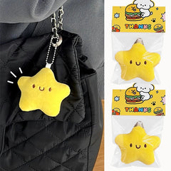 Dospita  -  1-3pcs Squeezing Little Star Doll Plush Pendant Yellow Plush Pendant Cute Keychain Squeaking Endorsement Bag Cute Doll Key Ring