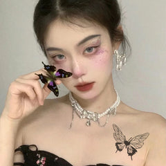 Dospita  -  3D Black Butterfly Temporary Tattoo Stickere Waterproof Colorful Butterfly Body Art Fake Tattoo Flash Tattoo Wrist Ankle Unisex