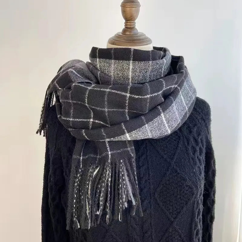 Dospita  -  Fashion winter plaid scarf female autumn and winter everything new British classic imitation cashmere  plaid sha