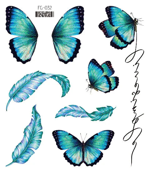 Dospita  -  Fairy Butterfly Wings Shiny Tattoo Sticker Waterproof Eyes Face Hand Body Art Fake Tattoos For Women Makeup Dance Music Festival