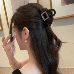 Dospita Square Rhinestone Stone Hair Claws Gem Hairgrips Boutique Handmade Korean Sparkling Zircon Crystal Shark Hair Clips Hair Crabs