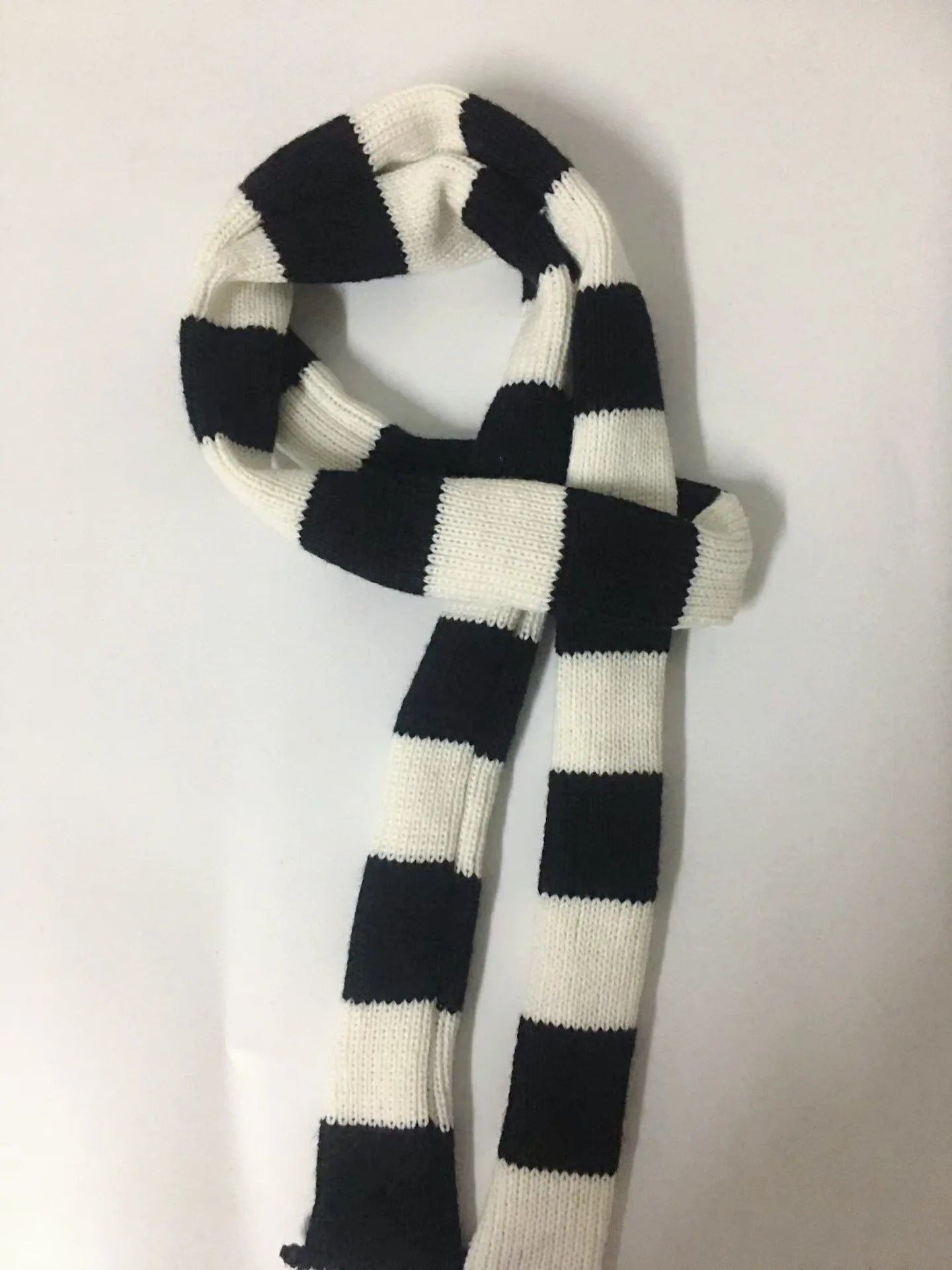 Dospita Y2K Striped Knitted Scarf JK Women Punk Korean Simple Harajuka FASHION Winter Gothic Thickened Warm Scarf Shawl Accessories