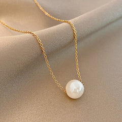 Dospita  Imitation Pearl of Love Gold-Color Pendant Necklaces Clavicle Chains necklace Fashion Chain Necklace Women Jewelry