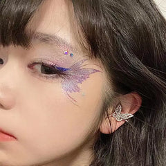 Dospita  -  Fairy Butterfly Wings Shiny Tattoo Sticker Waterproof Eyes Face Hand Body Art Fake Tattoos For Women Makeup Dance Music Festival