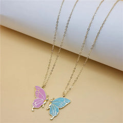 Dospita 2pcs/set Couple Butterfly Necklaces for Women Bestfriend BFF Sister Friendship Distance Pendant Necklace Fashion Jewelry