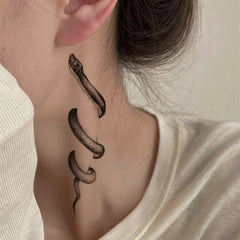 Dospita  -  1 Sheet Snake Clavicle Tattoo Sticker Waterproof Lasting Temporary Tattoo