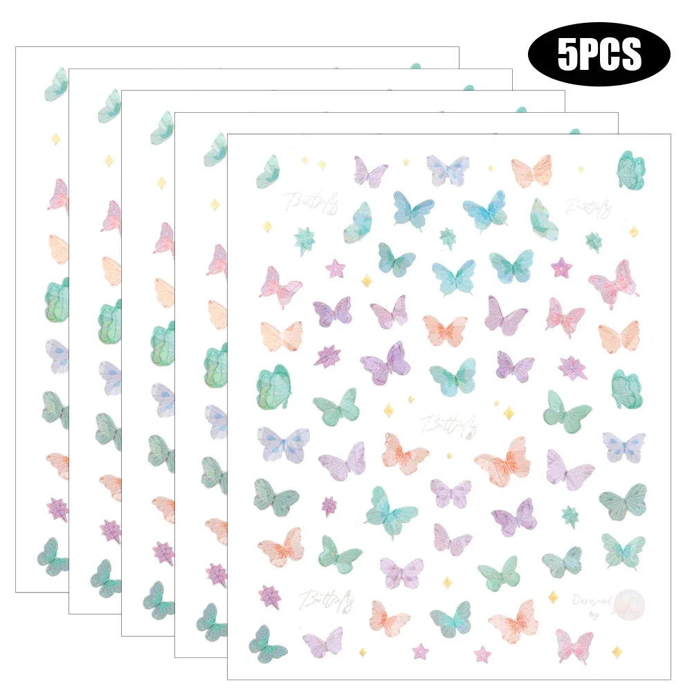 Dospita  -  5PCS Fairy Butterfly Wings Shiny Tattoo Sticker Waterproof Eyes Face Body Art Fake Tattoos for Women Makeup Dance Music Festival