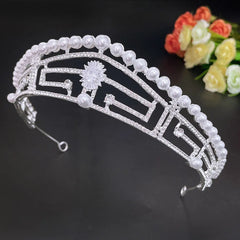 Dospita Princess Headband Bridal Tiaras and Crowns Zircon Women Tiara Crystal Pageant Diadem Hair Jewelry Headpieces Hair Accessories