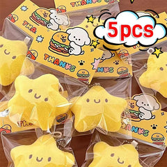 Dospita  -  1-3pcs Squeezing Little Star Doll Plush Pendant Yellow Plush Pendant Cute Keychain Squeaking Endorsement Bag Cute Doll Key Ring