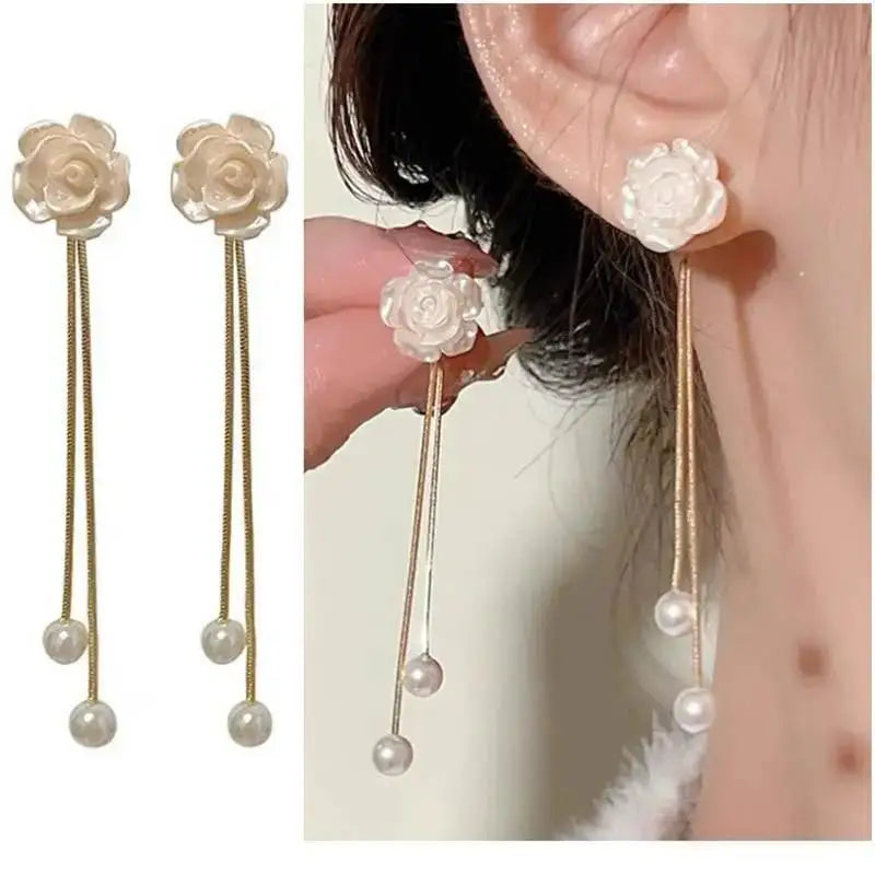 Dospita  -   Needle Purple Butterfly Long Tassel Earrings For Women Jewelry Trending Korean Fashion Luxury Crystal Earrings