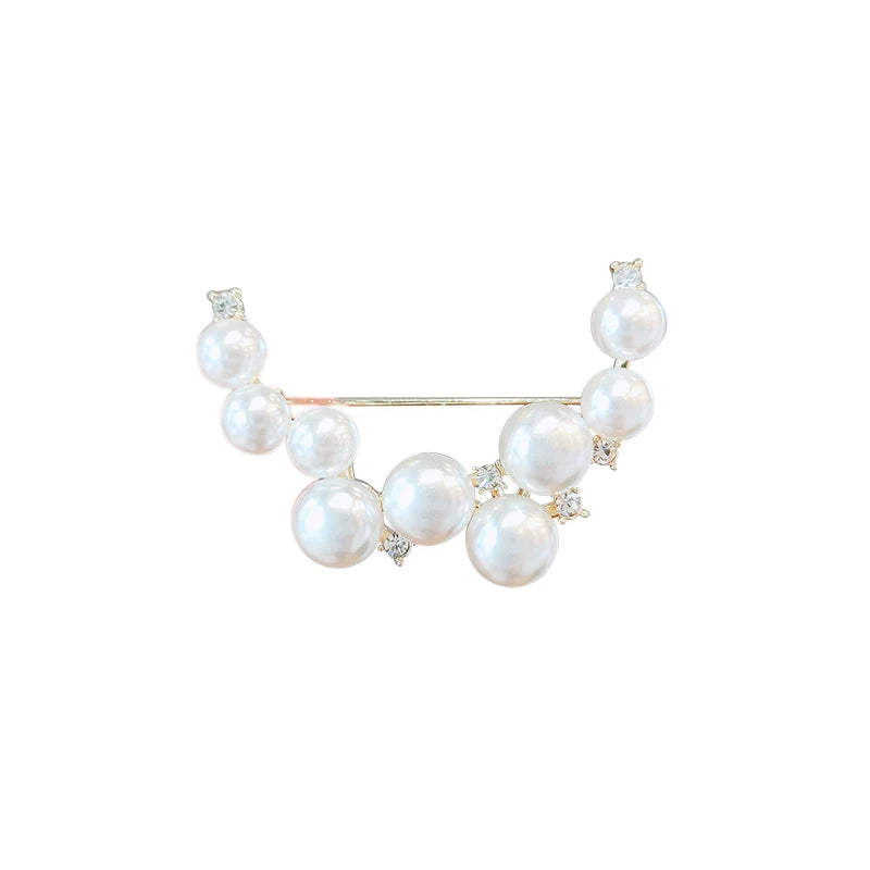 Dospita Natural Freshwater Pearl Imitation Pearl Moon Corsage Brooch Fashion Women Daily Jewelry Accessories Dress sweater Scarf Pin