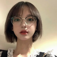 Dospita Korean TR90 Anti-blue Glasses Frame Women Fashion Plain Glasses Men Eyewear Cute Decorative Computer Glasses