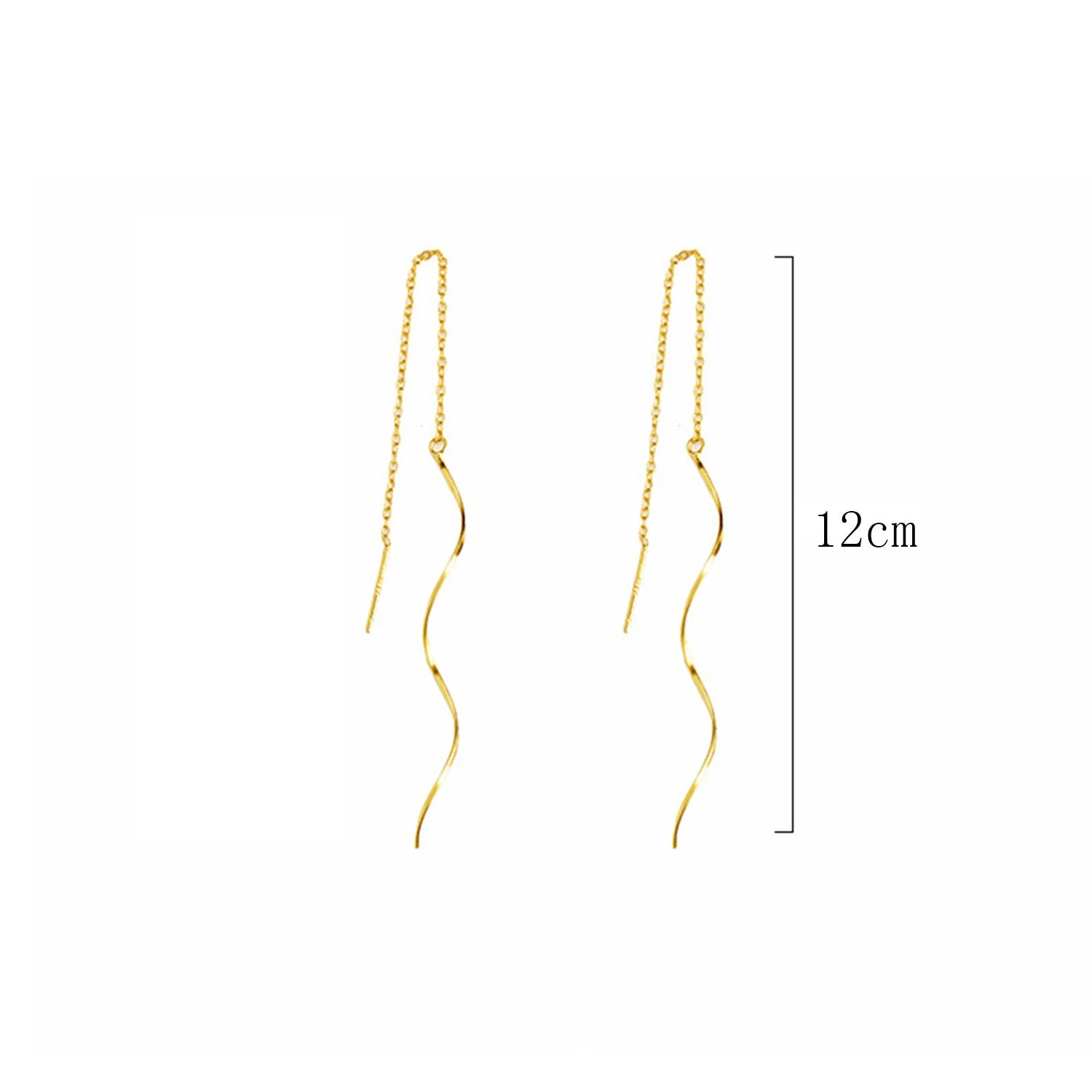 Dospita New Accessories for Women Long Tassel Threader Earrings for Women Wave Shaped Simple Long Chain Earring Party Jewelry Gift