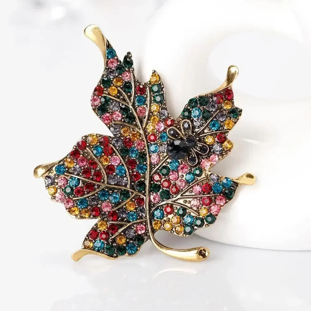 Dospita  -  1Pc Maple Leaf Brooch Metal Vintage Women Girl CharmingExquisite Collar Lapel Pin Fashion Jewelry Party Garment Accessories