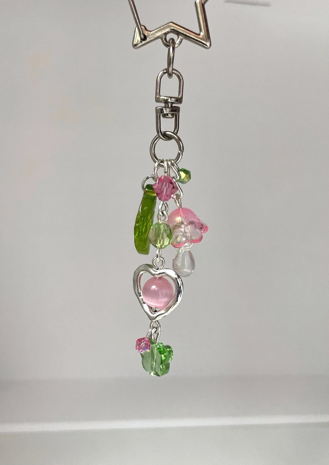 Dospita  -  TXT TEMPTATION inspired beaded keychain | moa gift | KPOP accessories | handmade beaded keychain | pink and green keychain