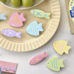 Dospita 2Pcs Dopamine Cute Candy Color Little Fish Hair Clip Women's Broken Hair Duck Mouth Clip Children's Hair Clip Bang Clip Headwear