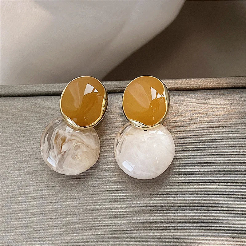 Dospita  -  Elegant and Exquisite Opal Petal Circle Stud Earrings For Woman New Classic Jewelry Luxury Party Girl's Unusual Earrings