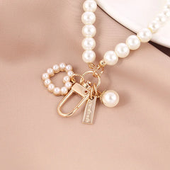 Dospita  -  Pretty Pearl Keychain Luxury Women Jewelry Pearl Bead Shell Phone Bag Backpack Charm Accessory Car Key Key Chain keyring Pendant