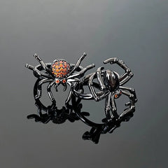 Dospita Creative Gothic Black Spider Animal Rings Funny Halloween Party Octopus Wizard Hat Ghost Pumpkins Finger Rings Halloween Jewelry