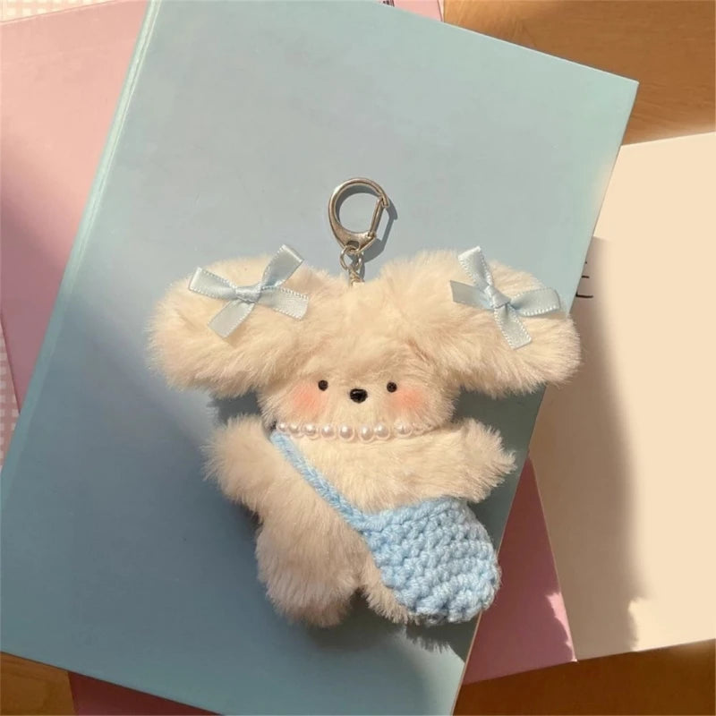 Dospita  -  Delicate Bowknot Dog Keychain Ornament Unique Dog Keyring Accessory Keychain Pendant Decoration for Fashion Enthusiasts