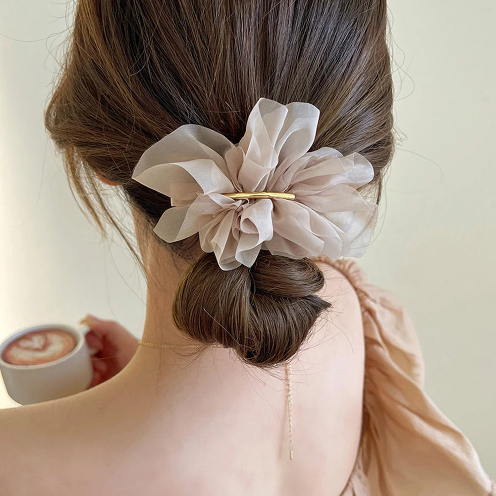 Dospita Chiffon Hairpin Sweet Barrette Hair Accessories Flower Spring Clip Hairgrips Ribbon Hair Clip Bow Hair Clip