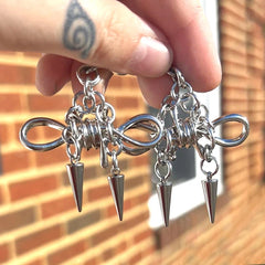 Dospita Goth Accessories Thorn Chains Earrings Grunge Rock Drop Earrings for Women Korean Fashion Charms Earring Punk Aesthetic Jewelry