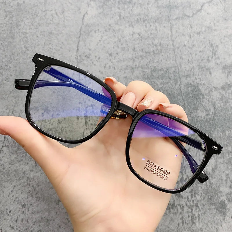 Dospita Black Computer Glasses Frame Women Men Anti Blue Light Square Rectangle Eyewear Blocking Glasses Optical Spectacle Eyeglass