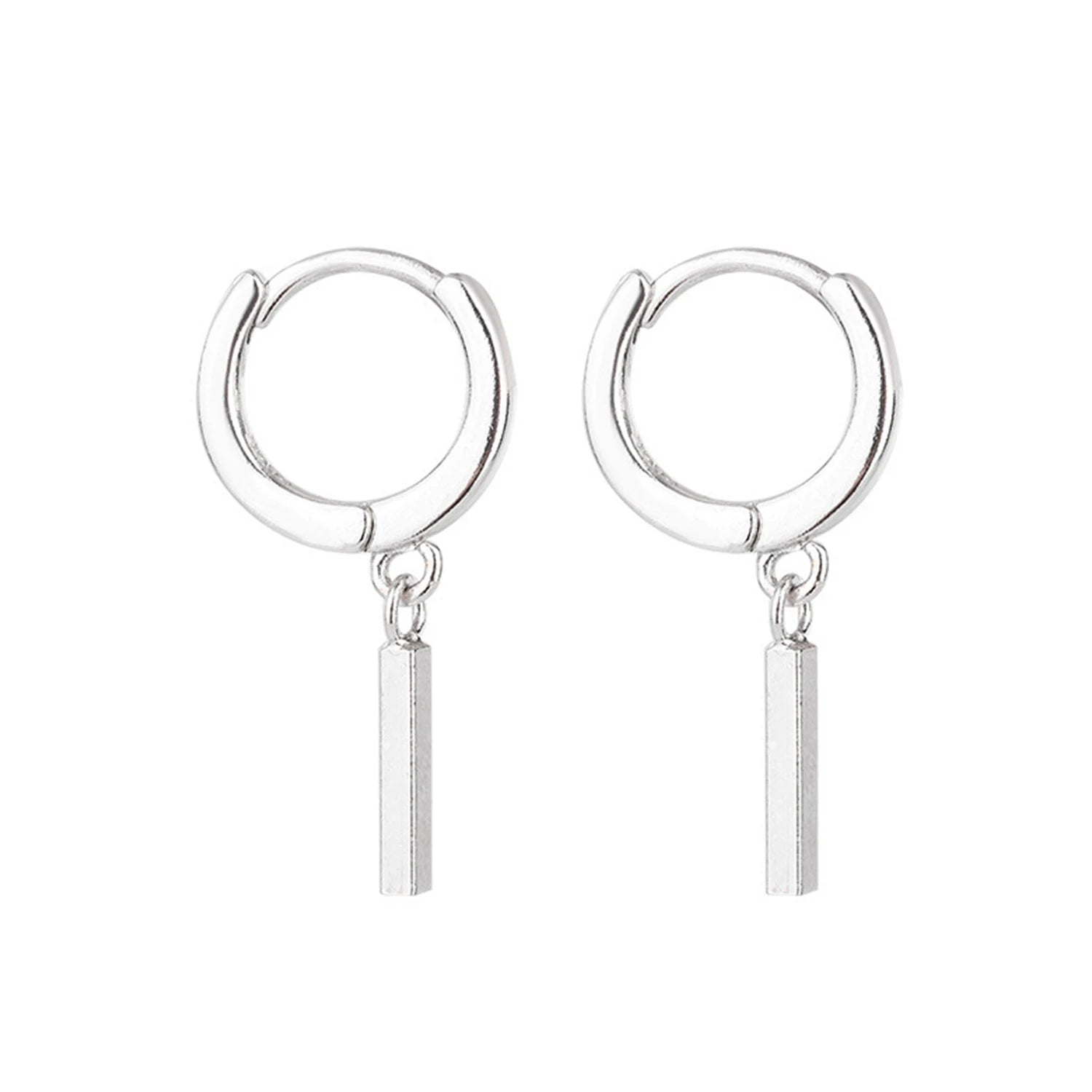 Dospita Punk Stainless Steel Hoop Earrings For Women Unisex Long Tassel Chain Geometric Round Circle Earrings Street Party Jewelry