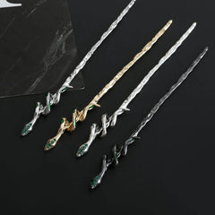 Dospita Vintage Snake Hair Sticks for Women Retro Simple Animal Hairpins Disk Hairsticks Hair Chopsticks Headdress Hair Accessories