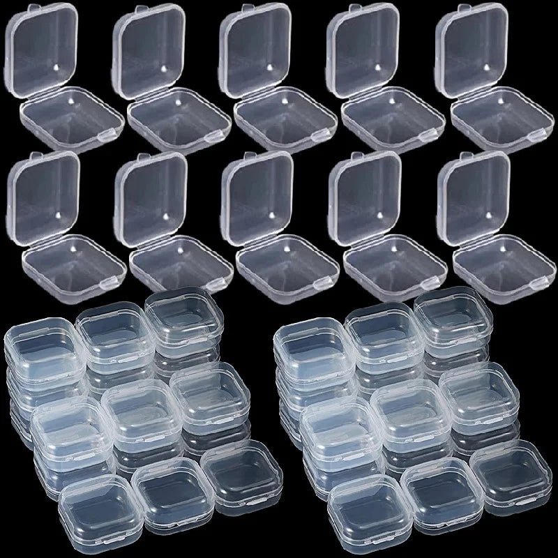 Dospita 10/20/30Pcs Mini Jewelry Storage Box Transparent Portable Plastic Box Earring Ring Necklace Jewelry Storage Home Storage Box