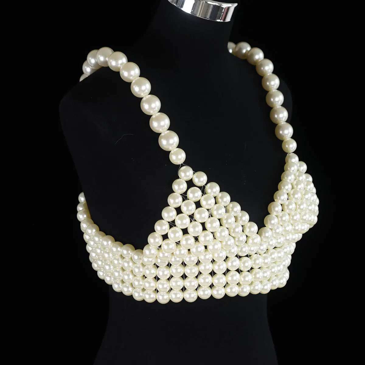 Dospita Sexy  Luxury Beaded Vest Pearl Body Chain Handmade Pearl Top bra woven bead Body Chains For Women