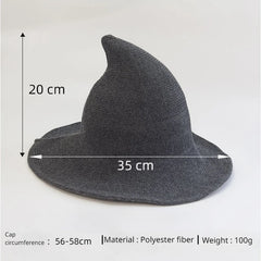 Dospita Halloween Hats Men Women Trend Wizard Hat Foldable Knitted Bonnets Casual Daily Bonnet Winter Warm Fedora Party Hat Accessories