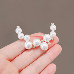 Dospita Natural Freshwater Pearl Imitation Pearl Moon Corsage Brooch Fashion Women Daily Jewelry Accessories Dress sweater Scarf Pin