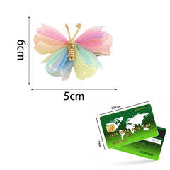 Dospita 2Pcs Colorful Butterfly Hairpins Girl Hair Clips Barrettes Women Sweet Hair Ornament Rainbow Headwear Fashion Hair Accessories