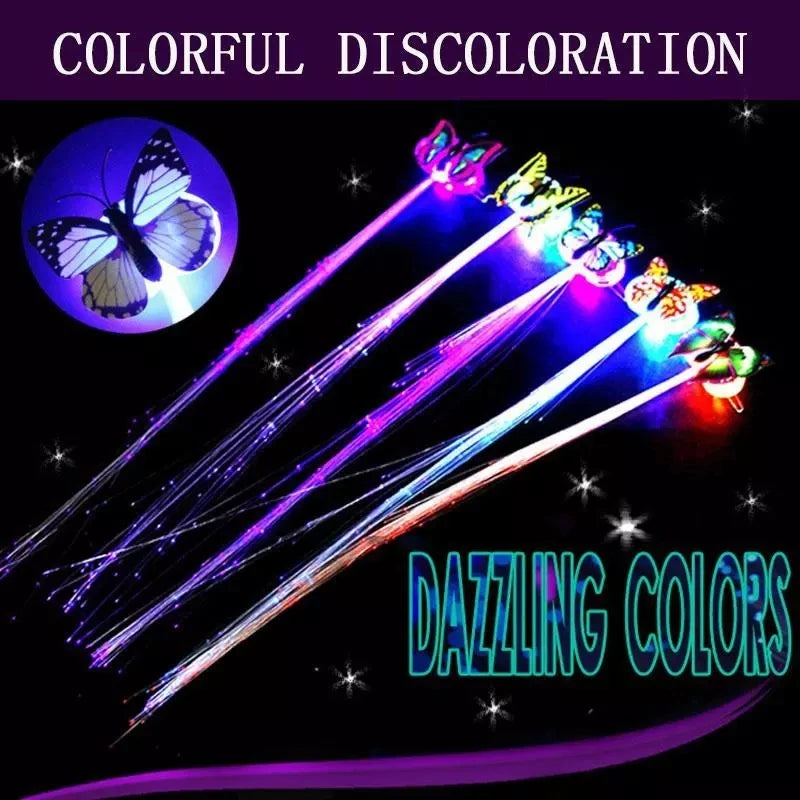 Dospita  -  LED Luminous Tresses Hairpins Novelty Hair Accessories for Girls Children's Show Leading Toys Butterfly Party Gifts