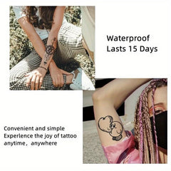 Dospita  -  1 Sheet Spider Tattoo Sticker Waterproof and Long-lasting Temporary Tattoo